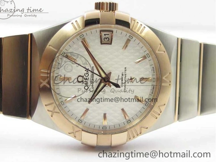 0312 Stylish Constellation 38mm SS RG VSF 1:1 Best Edition WhiteTextured Dial on SS RG Bracelet A8500 Super Clone 7921